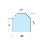 Kaminexperten 950 x 950 sexkantig Golvglas