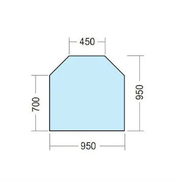 Kaminexperten 950 x 950 sexkantig Golvglas