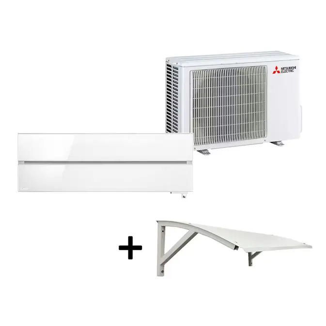 Mitsubishi Electric Hero 2.0 LN25 6,3kW Värme SCOP 5,2 Paket med Värmepumpstak Luftvärmepump