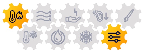 symboler för värme och inställning