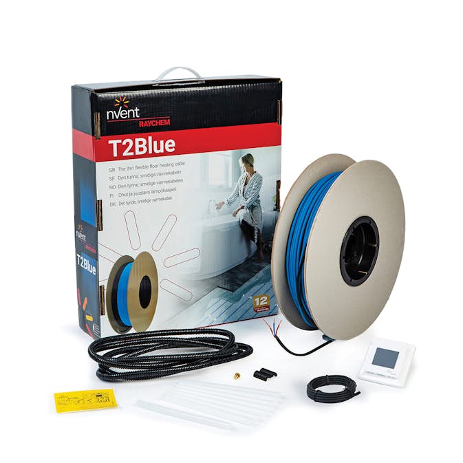 Golvvärmekabel Raychem T2Blå-10 med SENZ WIFI-termostat