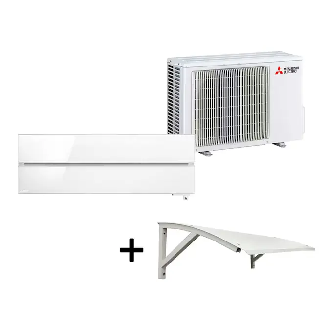 Mitsubishi Electric Hero 2.0 LN25 6,3kW Värme SCOP 5,2 Paket med Värmepumpstak Luftvärmepump