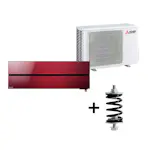 Mitsubishi Electric Hero 2.0 LN25 6,3kW Värme SCOP 5,2 Paket med Fjäderdämpare Luftvärmepump