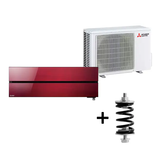 Mitsubishi Electric Hero 2.0 LN25 6,3kW Värme SCOP 5,2 Paket med Fjäderdämpare Luftvärmepump