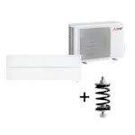 Mitsubishi Electric Hero 2.0 LN25 6,3kW Värme SCOP 5,2 Paket med Fjäderdämpare Luftvärmepump