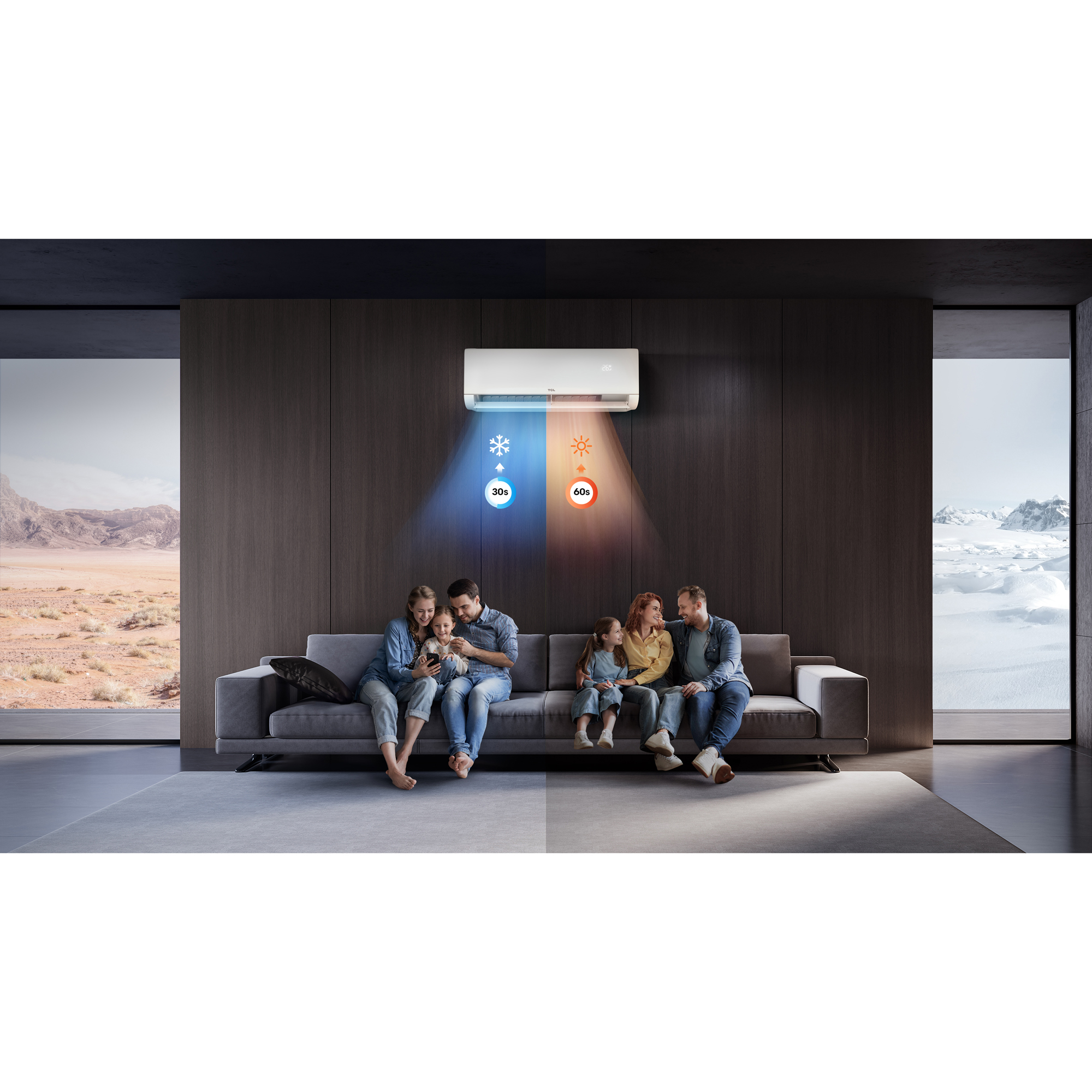 TCL BreezeIN 2.0 S09P9S1 P9 9K AC-funktion och Underhållsvärme Luftvärmepump