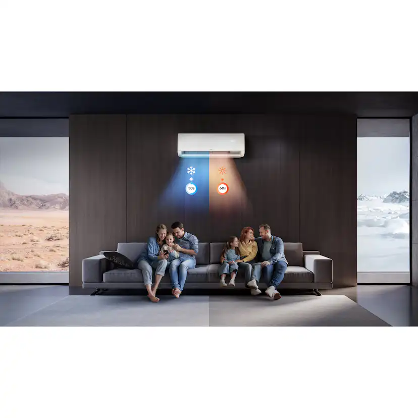 TCL BreezeIN 2.0 S12P9S0 P9 12K AI-styrning Värmeeffekt 4,5kW A+++ SCOP 5,1 Underhållsvärme och integrerad AC-funktion och Luftvärmepump