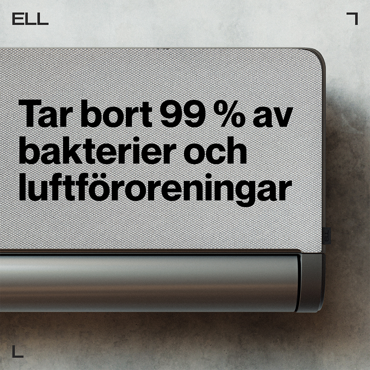 ELL Front Silver Luftvärmepump