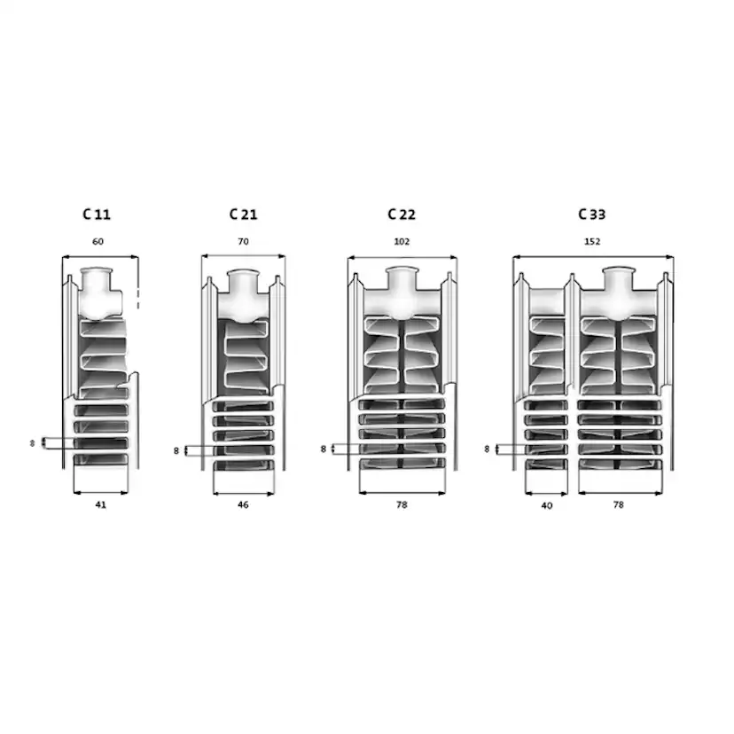 C22-4014 PURMO COMPACT U TBH C22 L: 1400, Dubbel panel med två konvektionsdelar