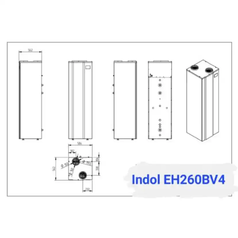 Värmepumpsberedare Indol EcoHeat 260FW4R2