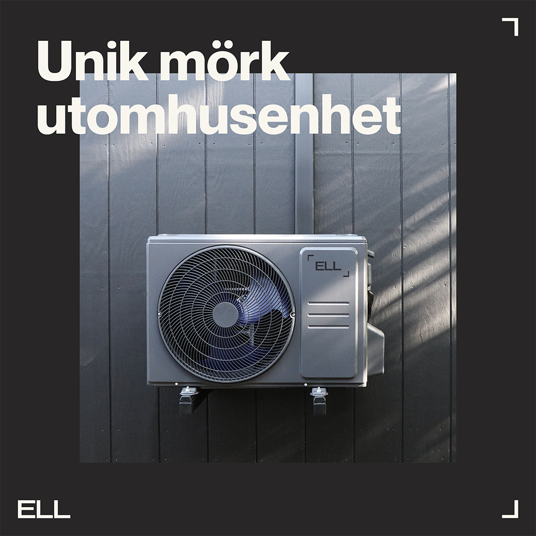 ELL Solid Dark Golvmodell Värme och Kyla SCOP 4,6 Luftvärmepump