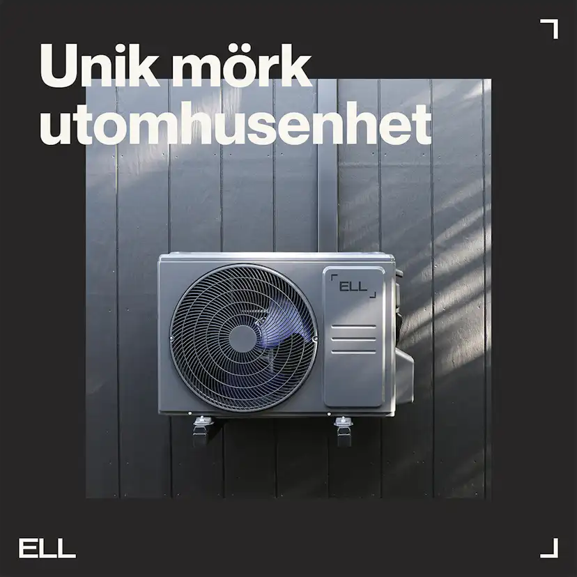 ELL Solid Dark Golvmodell Värme och Kyla SCOP 4,6 Luftvärmepump