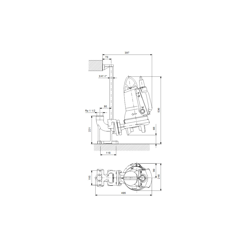 Grundfos Avloppspump SEG.40.E.2.50B