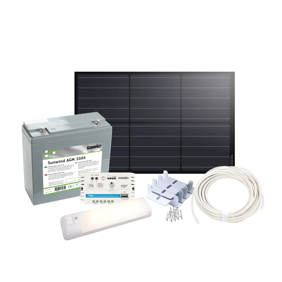 Sunwind Paket 25 W Uthus Solcellspaket
