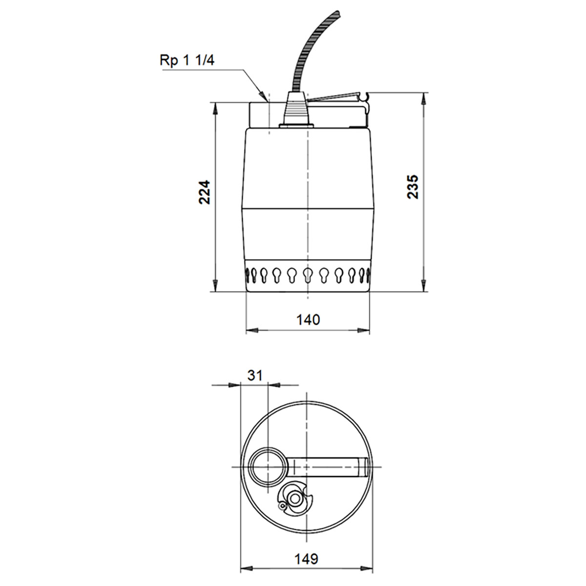 Grundfos Grundvattenspump Unilift KP.350.M.1