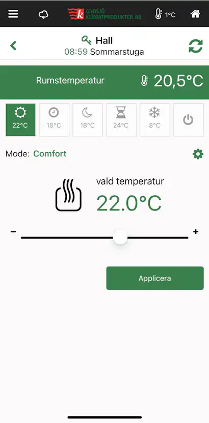 Oljefyllt Element Gnosjö Klimatprodukter 2080 med WiFi