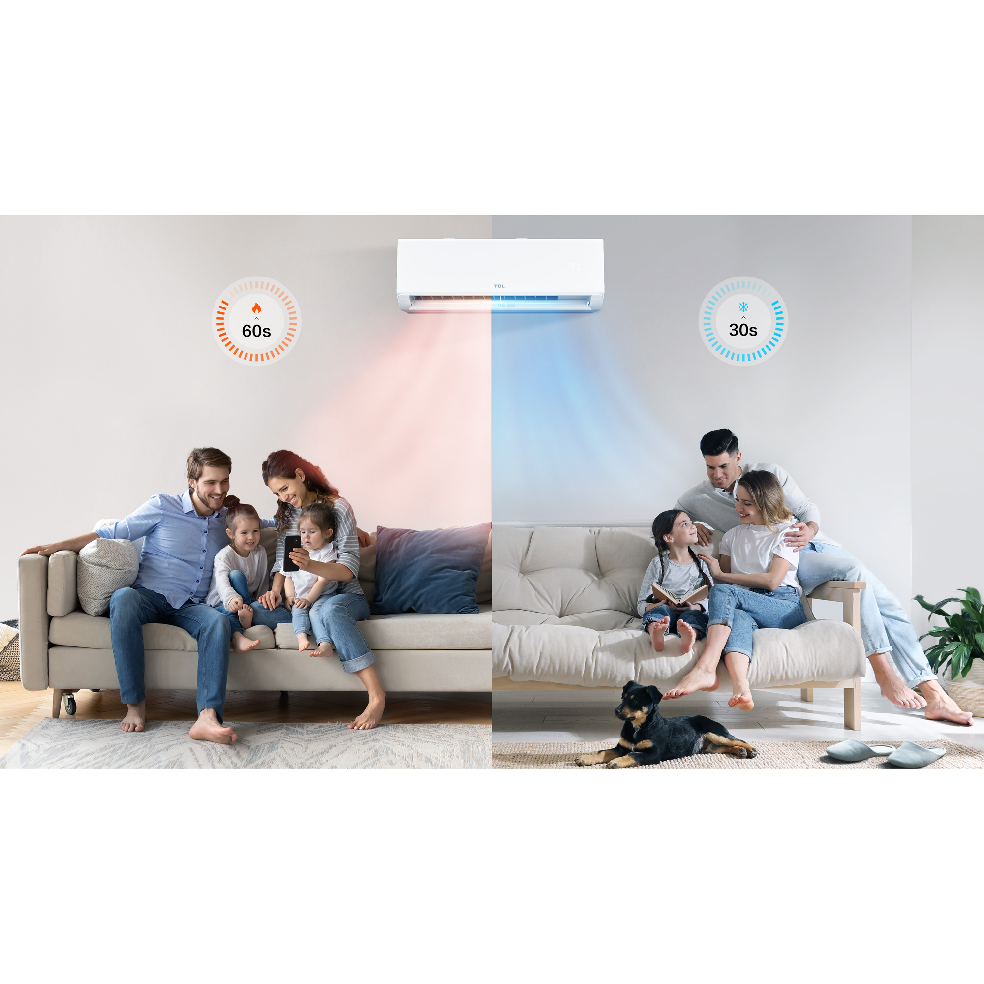 Luftvärmepump TCL BreezeIN P4S3 S09P4S3 Värme 4kW A++ Integrerad AI- och WiFi-styrning