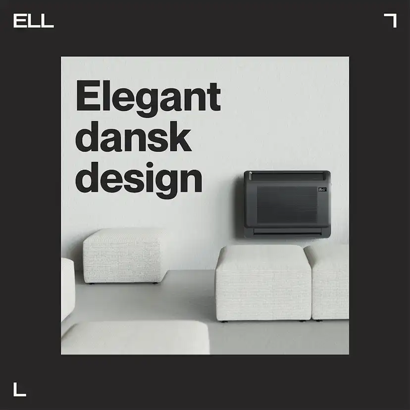 ELL Solid Dark Golvmodell Värme och Kyla SCOP 4,6 Luftvärmepump