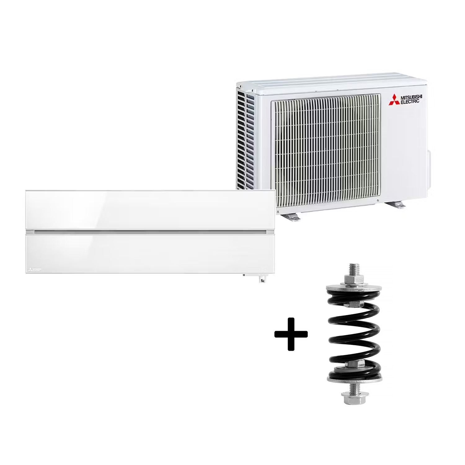 Mitsubishi Electric Hero 2.0 LN25 6,3kW Värme SCOP 5,2 Paket med Fjäderdämpare Luftvärmepump