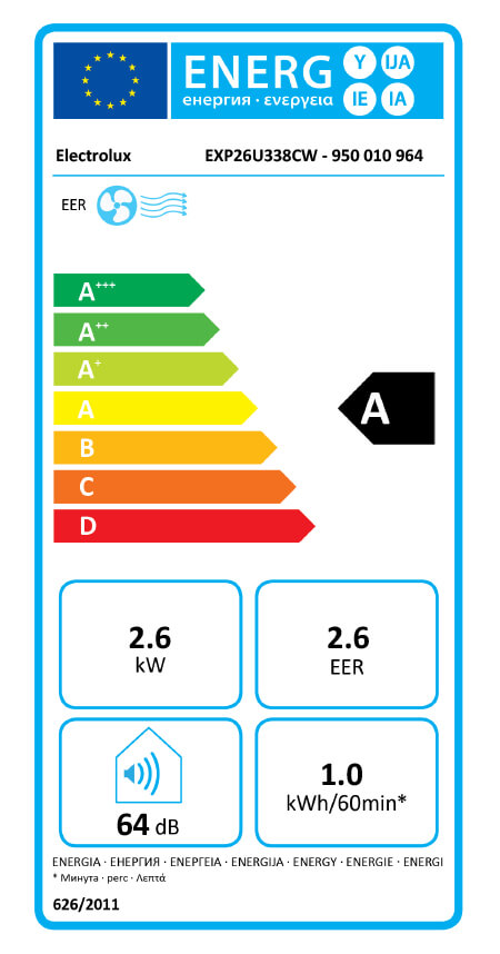 Energietikett för Electrolux Chillflex Pro