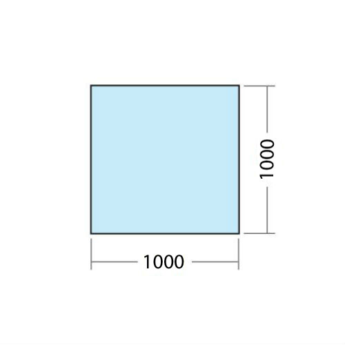 Kaminexperten 1000 x 1000 Fyrkantig Golvglas