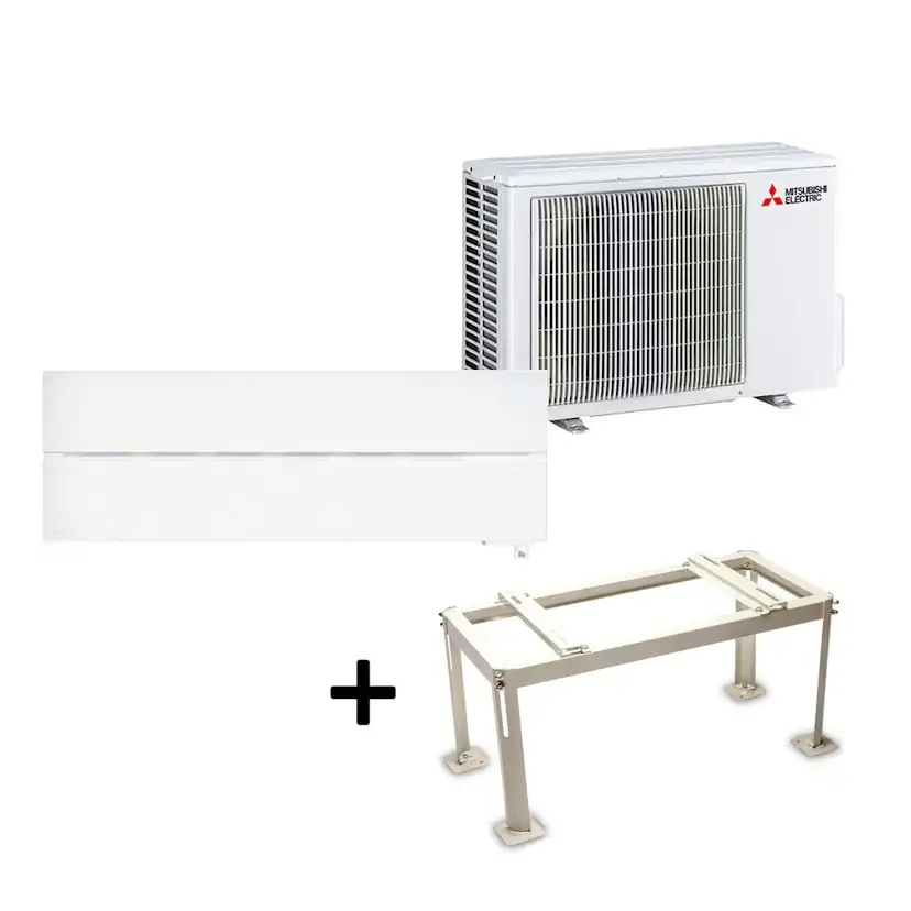 Mitsubishi Electric Hero 2.0 LN25 6,3kW Värme SCOP 5,2 Paket med Markstativ Luftvärmepump
