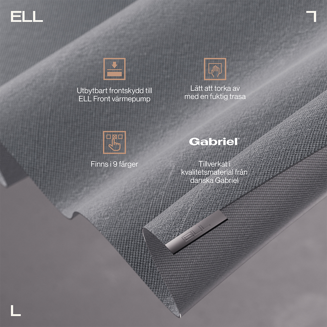 Tygfront ELL till Luftvärmepump Front