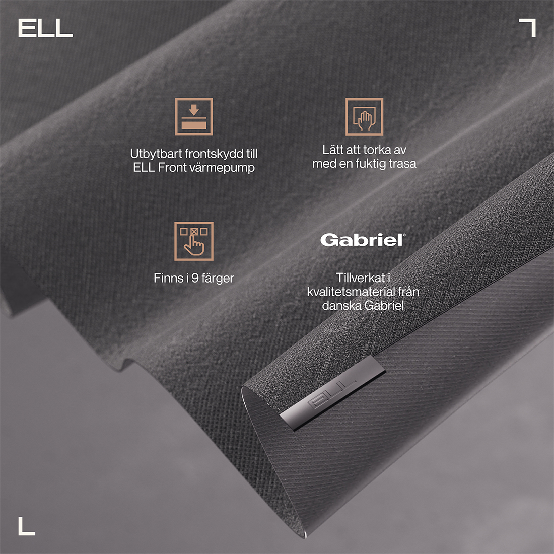 Tygfront ELL till Luftvärmepump Front