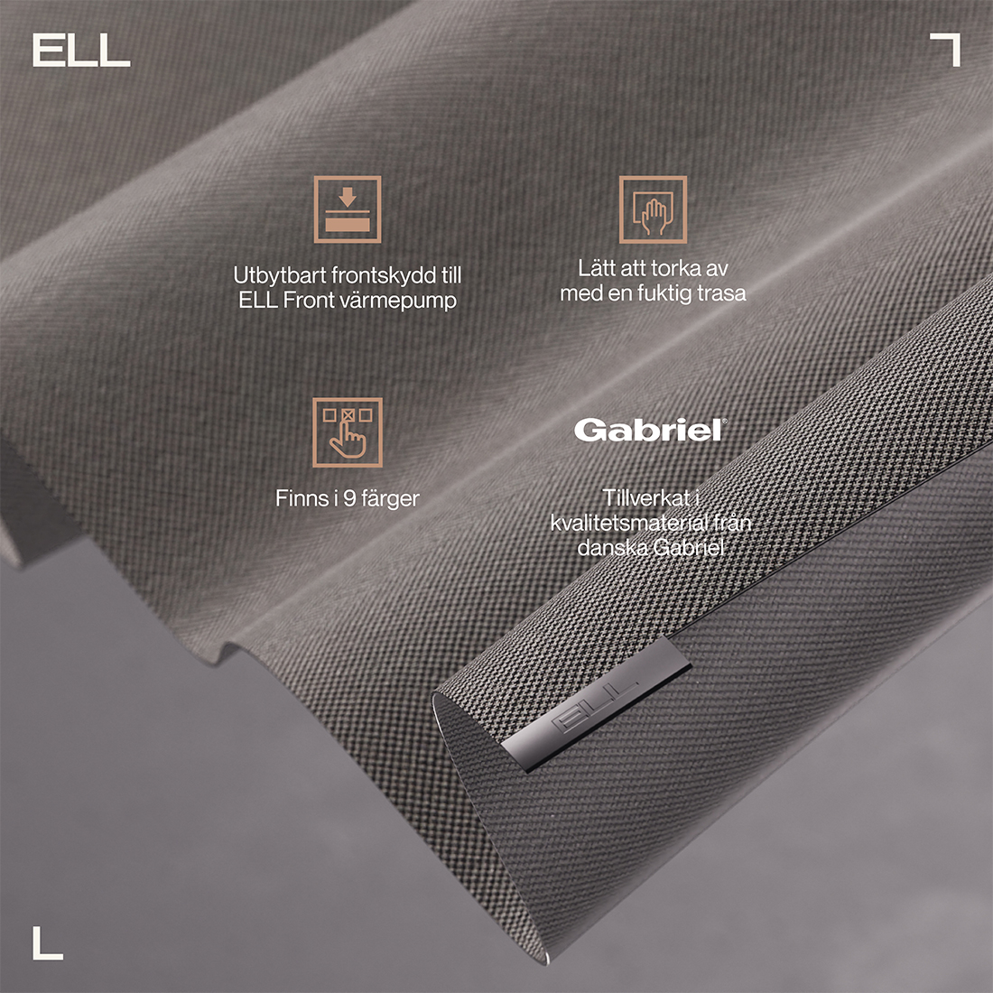 Tygfront ELL till Luftvärmepump Front