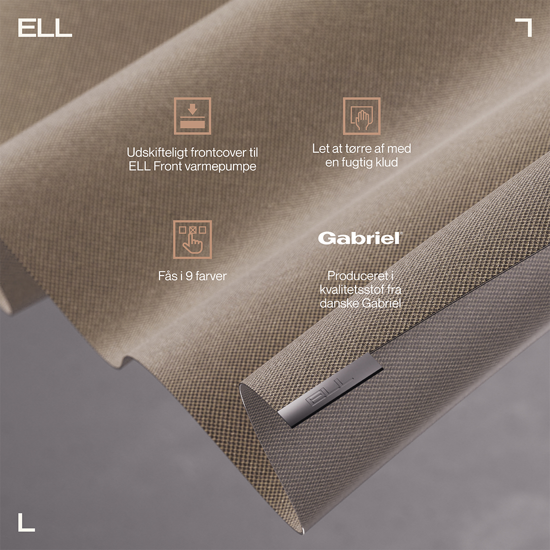 Tygfront ELL till Luftvärmepump Front