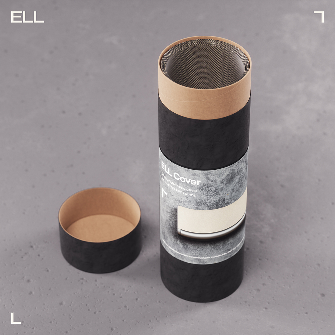 Tygfront ELL till Luftvärmepump Front