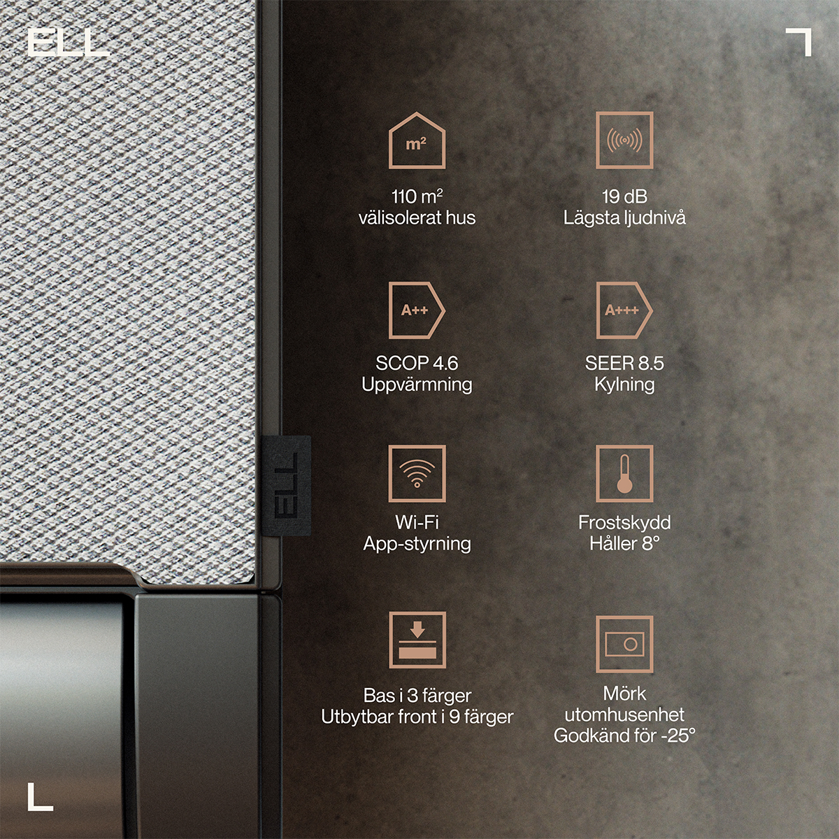 Värmepump ELL Front Dark
