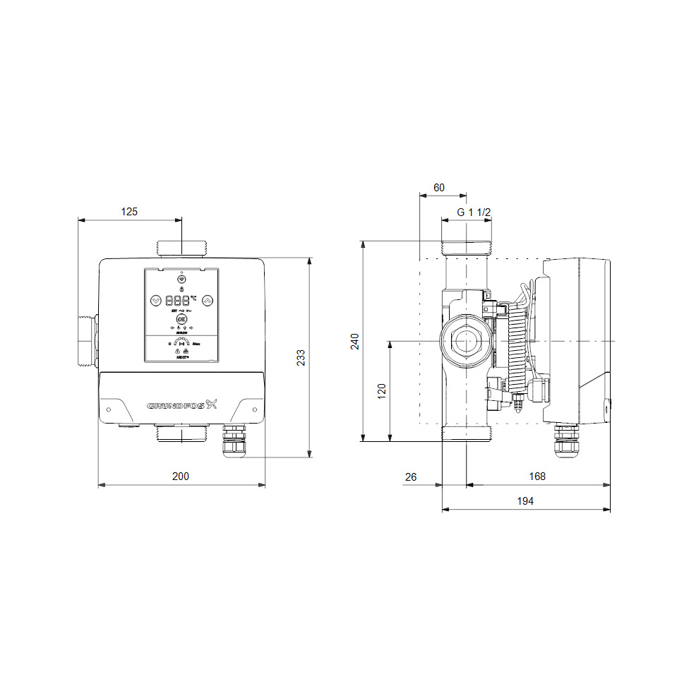Grundfos Shuntgrupp MIXIT DYNAMIC 25-6.3 NRV
